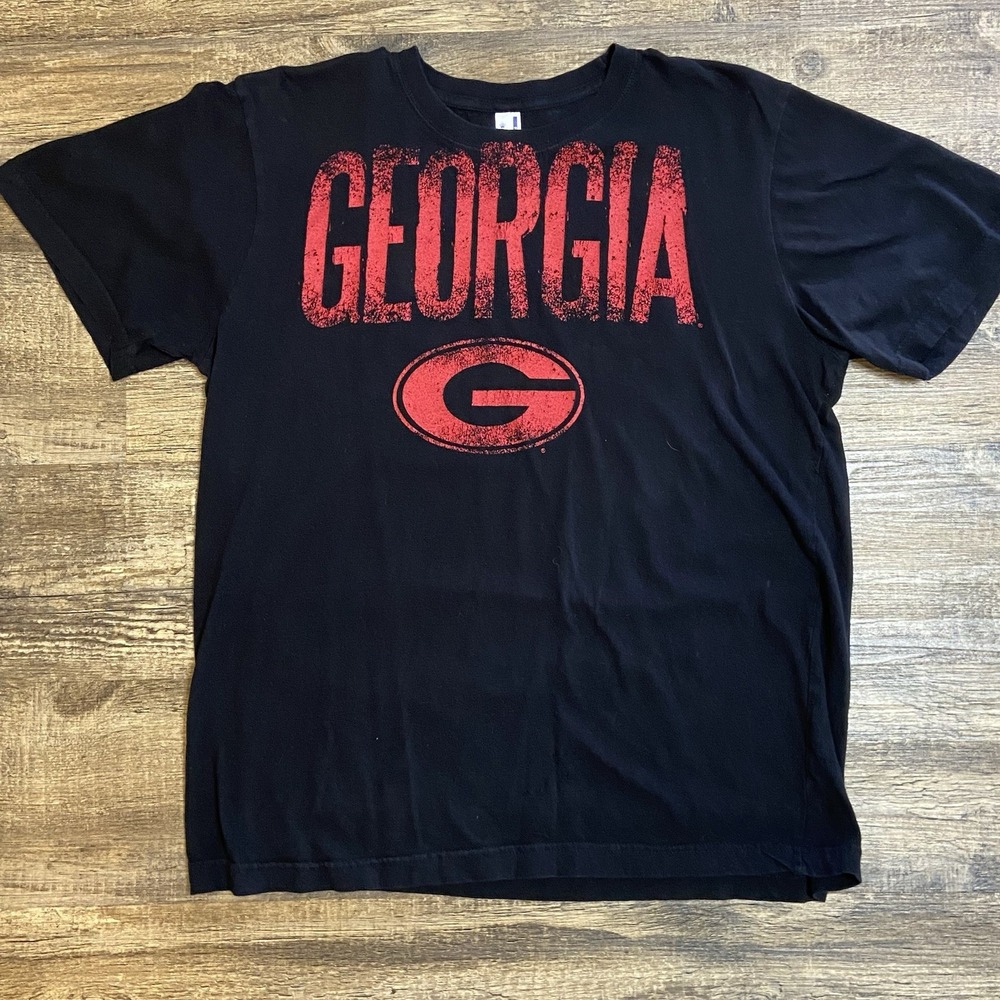 Georgia Bulldogs Logo Graphic Tee Black College Football Shirt XL NCAA DADCORE